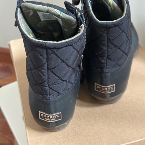 Sperry Black Lace Up Boots with Sturdy Rubber Sole - Picture 3 of 5
